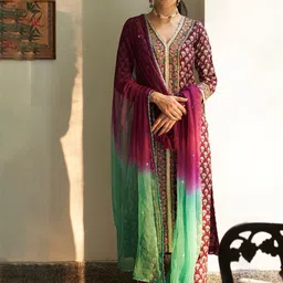 Anni Designer Floral Printed Gotta Patti Straight Kurta With Trouser & Dupatta-picture-25