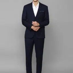 Allen Solly Navy Slim Fit Checks Two Piece Suit-picture-24