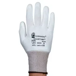 Tornado Quantum White Abrasion Resistant Work Gloves Size 10 Polyurethane Coating, QUA-10-image-89