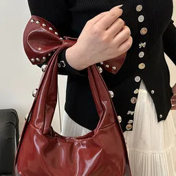 LULU & SKY Women Solid Structured Bow Detail Shoulder Bag-picture-25