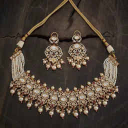 Kushal's Fashion Jewellery Kundan-Studded & Beaded Jewellery Set-picture-13
