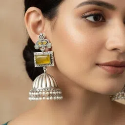 Jeweltos Geometric Jhumkas Earrings-picture-22