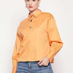 Camla by MADAME Orange Cotton Shirt-picture-17