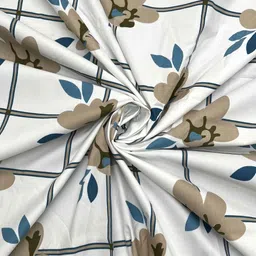 Pure Decor White & White Floral 350 TC Queen Bedsheet with 2 Pillow Covers image 3