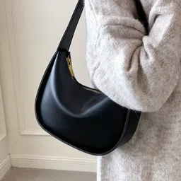 CORSICA Black Solid Regular Casual Hobo Bag image 2