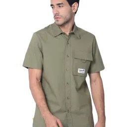 Timberland Olive Regular Fit Logo Print Shirt-picture-44
