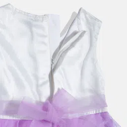 YK Girls Embellished Colourblocked A-Line Dress with Bow Detail image 4