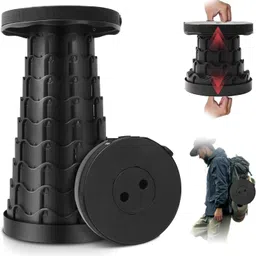 Hudux Collapsible Stools, Upgraded Folding Stool, Portable Stool Load Capacity 100KG Folding Stool with Carrying Straps - Telescoping Stool for Outdoor Fishing Hiking Gardening Travel BBQ image 3