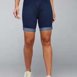 DOLCE CRUDO Women Skinny Fit High-Rise Denim Denim Shorts-image-67