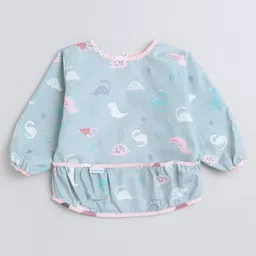 POLKA TOTS Waterproof Full Sleeves Apron Feeding Bibs for Infants & Baby Toddlers - Dino Design Grey-picture-24