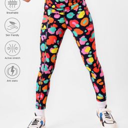 Pine Active Knit Full Length Super Stretch Leggings With Abstract Print - Multicolour-picture-18