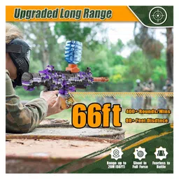 Sanjary Water Gell Blaster Gun & Foam Blaster Gun for Outdoor Activities Shooting Time with Small Balls for Adult Original Airsoft Gun Automatic color design may vary image 2