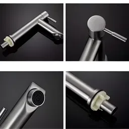 kyari - TALL (12 inch) Silver Table Top Desk Mount Pillar Tap - For Bathroom/ Washbasin/ TableTop/ Basin/ Deckmount Pillar Tap Faucet image 4