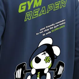 SLOWLORIS Men Printed Hooded Sweatshirt image 2