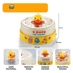 MUREN Bounce and Spin Little Yellow Catching Egg Ducks, Improves Focus & Fine Motor Skills, Montessori Music Toy for Kids 3+ Years-Yellow image 3