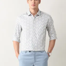 Arrow Slim Fit Floral Printed Spread Collar Formal Pure Cotton Formal Shirt-image-92