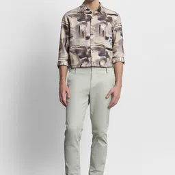 Mufti Men Slim Fit Abstract Printed Spread Collar Casual Shirt image 4