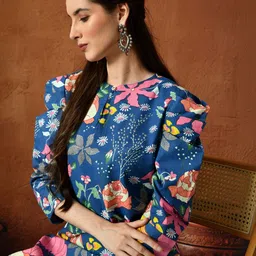 KEOSA Women Floral Printed Floral Kurta image 3