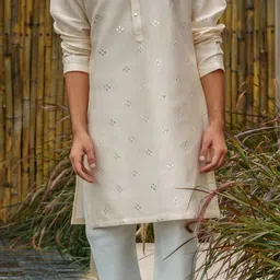 Befitting Men Ethnic Motifs Printed Mandarin Collar Cotton Kurta image 3