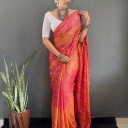 AMRUTKALA SAREES Striped Banarasi Saree image 4