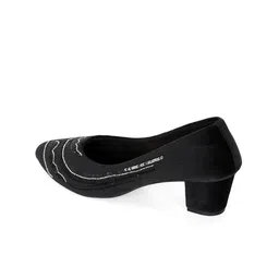 NR By Nidhi Rathi Embellished Suede Block Heel Pumps image 3