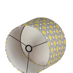 Grated Ginger Yellow & Grey Printed Frustum Hanging Light image 2