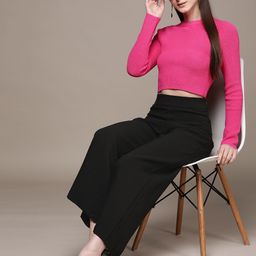 Label Ritu Kumar Women Solid Loose Fit Trousers-picture-47