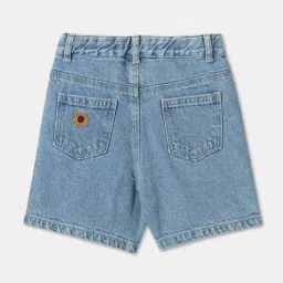 R&B Kids Blue Embroidery Regular Fit Denim Shorts image 2