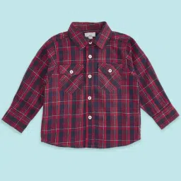 Pantaloons Baby Red & Navy Cotton Chequered Full Sleeves Shirt-image-26