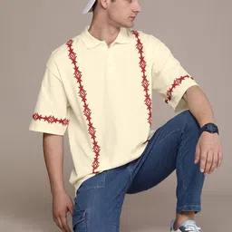 Moda Rapido Men Printed Polo Collar Pure Cotton T-shirt image 2