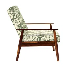 Chumbak Memsaab Love Seat Grey's Garden Grey & Beige Floral Printed Two Seater Couch image 2