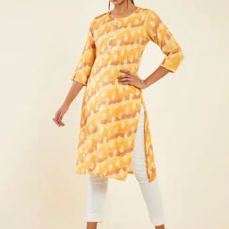 Soch Yellow Rayon Printed Kurta-picture-43