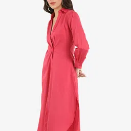 RAREISM Shirt Style Cotton Midi Dress image 4