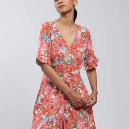 Label Ritu Kumar Pink Floral Playsuit-picture-49