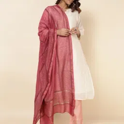 Fabindia Pink Printed Dupatta-image-78