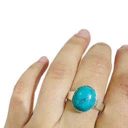 elitemart Unisex Brass Turquoise Finger Ring-picture-27
