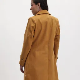 The Roadster Life Co. Notched Lapel Collar Zip-Up Regular Fit Longline Overcoat image 4