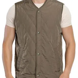 Tommy Hilfiger Olive Regular Fit Quilted Gilet Jacket-image-27
