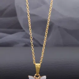 SZN Set Of 2 Gold-Plated Butterfly Shaped Enamelled Pendants With Chains image 3