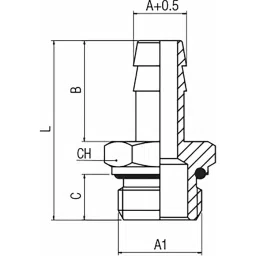 RS PRO Hose Connector Hose Tail Adaptor BSPP 1/8 inch 8 mm ID, 5 MPa, 50 bar, 1762033 image 3