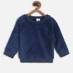 MINIKLUB Kids Navy Solid Full Sleeves Sweatshirt-picture-15