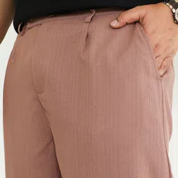 Instafab Plus Men Comfort Relaxed Fit Mid-Rise Trousers image 3