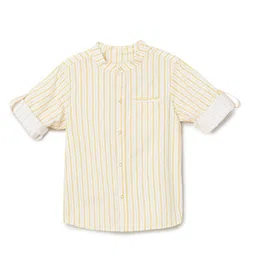 Milou Full SleevesStriped Shirt - Orange & White-picture-24