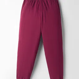 Taeko Looper Knit Full Length Lounge Pant With Text Print - Burgandy image 2