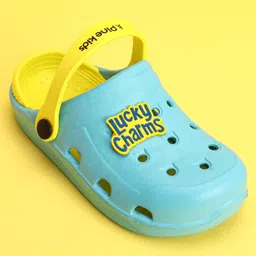 Pine Kids Clogs Text Patch - Sky Blue & Yellow image 3