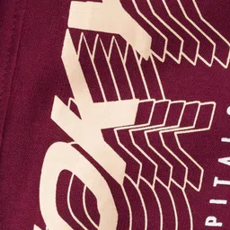 Taeko Looper Knit Full Length Lounge Pant With Text Print - Burgandy image 3