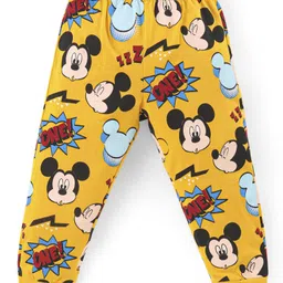 babyhug disney Babyhug DisneySingle Jersey Knit Full Sleeves Night Suit with Mickey Mouse Graphics-Sky Blue & Yellow image 4