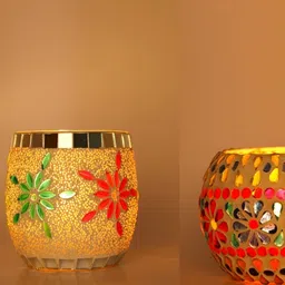 1ST TIME White & Red 2 Pieces Cylindrical Shaped Candle Holders-picture-37