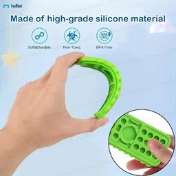 FunBlast Dino Remote Shaped Silicone Teether Toy for Babies Pack of 1 - Green image 5