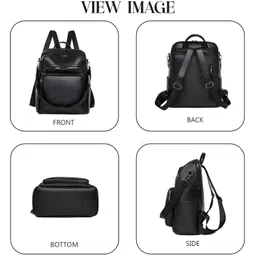 SYGA Women Soft Backpack Breathable Daily Bag with Neat Stitching & Interior Pockets(Black) image 5